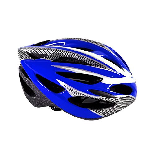 Blue bike skate roller helmet with safety rear light lightweight …
