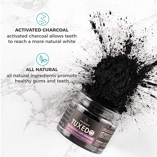 Tuxedo Activated Charcoal Teeth Whitening Charcoal Powder - All Natural Whitening Toothpaste with Carbon Coconut Charcoal - Thumbnail 2