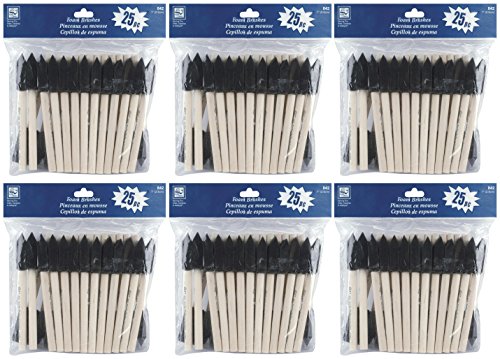 6-Pack - Loew Cornell 842, 25-Piece Foam Brush Set, 1-Inch - (Total of 150 brushes)