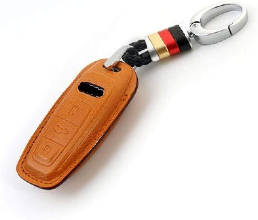 KQTRW Car Key Cover Car Remote Key Cover Case Pocket For Audi A6 C8 A7 A8 Q8 2018 2019 Car Key-In Key Case, Brown Set 01