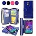for Samsung Galaxy Note 4 Case - Cellularvilla PU Leather flip Wallet Bag Pouch Case with Credit Card Slots Pockets Cover for Samsung Galaxy Note 4 SM-N910S / SM-N910C (Midnight Blue)