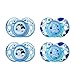 Tommee Tippee Closer to Nature Night Time Orthodontic Toddler Soothie Pacifier, 18-36 Months - Blue, 4 Pack