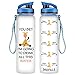 LEADO 32oz 1Liter Motivational Tracking Water Bottle with Time Marker - You Bet Giraffe I'm Going to Drink All This Water - Funny Birthday Gift for Women Best Friend, Mom, Daughter - Drink More Water