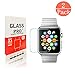 Apple Watch 42mm Tempered glass Screen Protector, davidavi [9H Tempered Glass]Only Covers the Flat Area,[High Definition][ Anti-scratch][Bubble-free] for Apple Watch 42MM[2 Pack]