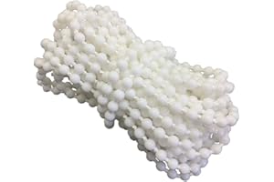 FQTANJU 10 Yards Roller and Roman Shade Blind Beaded Chain Cord，White Plastic Roller Blind Beaded Chain Repair，Roller Curtain Bead Rope,Blind Beaded Cord for Roller Blind Fitting