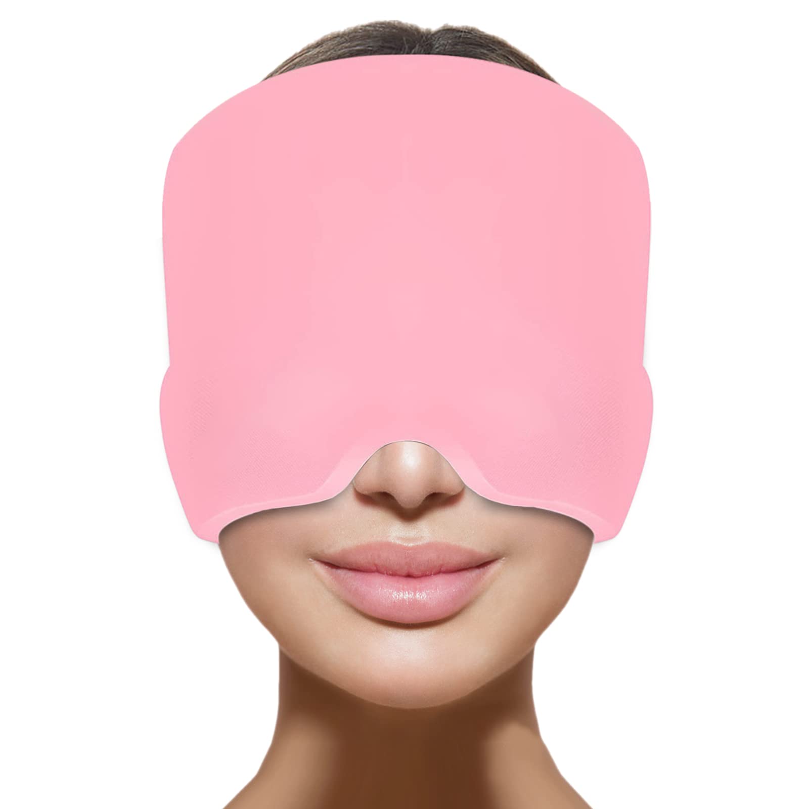 Photo 1 of Headache Relief Hat for Migraine Relief, Tension, One Size Fits All Headache Cap with Reusable Ice Gel Pack for Puffy Eyes, Stress Relief (Pink)