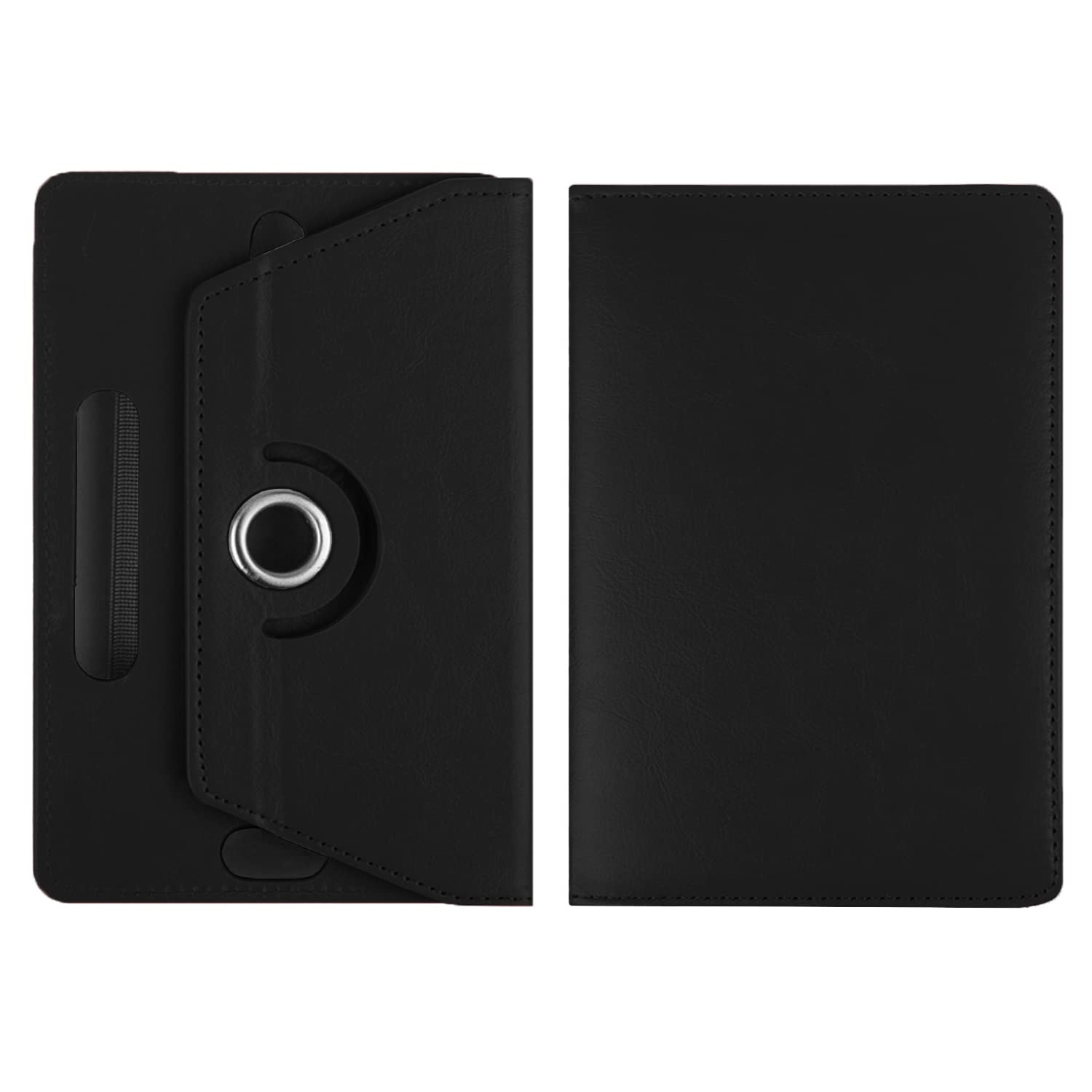 Universal 7 inch 360 Rotating Case Fits All 7 and 7.1 inches Android Tablets, Smooth Interior, PU Leather Exterior Supports Multiple Viewing Angles, Lightweight Folio Wallet Case Cover (Black)