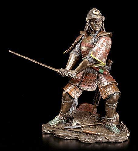 Figuren Shop GmbH SAMURAI WARRIOR FIGURE WITH SWORD Veronese Bronze Look Deco