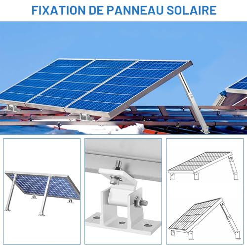 Royouzi Solar Panel Bracket, Aluminum Solar Panel Floor Bracket Adjustable Angle 15°- 30° (2)