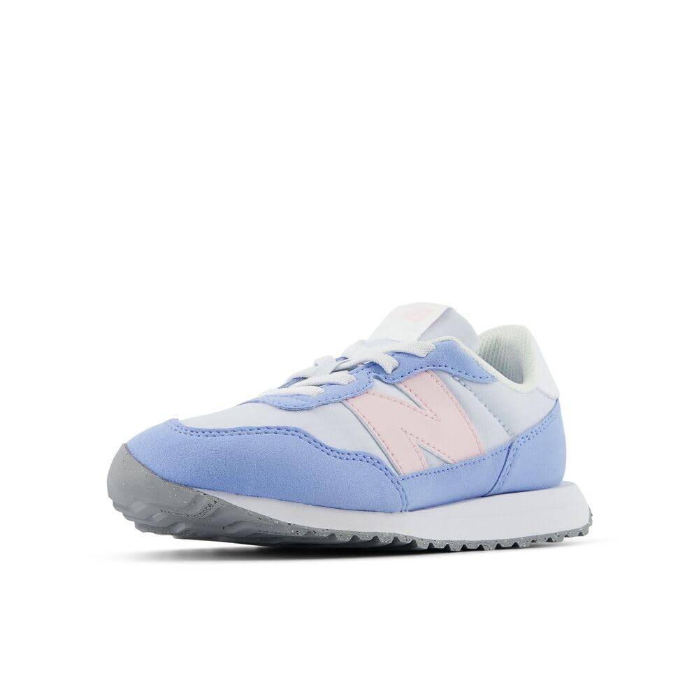 New Balance Kid's 237 V1 Bungee Sneaker, Ice Blue/Rose Sugar, 2 W Infant Image