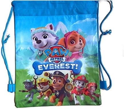 SKS Express Cartoon Drawstring Backpack Bag for Kids (Paw Patrol Light Blue)