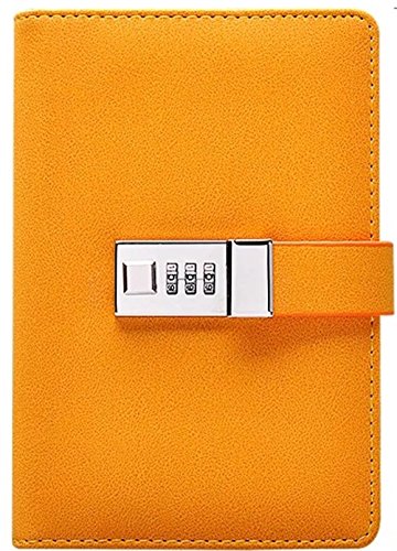 Binder Journal With Combination Lock ( Binder Diary With Combination Lock), Size: 18.5cm X 13.5cm. PU Leather Multi Color Combination Lock Journal ( Combination Lock Diary ) (Yellow)