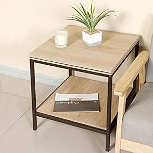 Sekey Home Beistelltisch| 2-stöckiger Beistelltisch mit Ablageboden