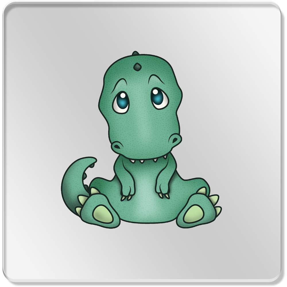 Posavasos Azeeda 6 x Bebé T-Rex 95mm Cuadrado Acrílico Transparente Posavasos CR00138758 Utensilios de bar