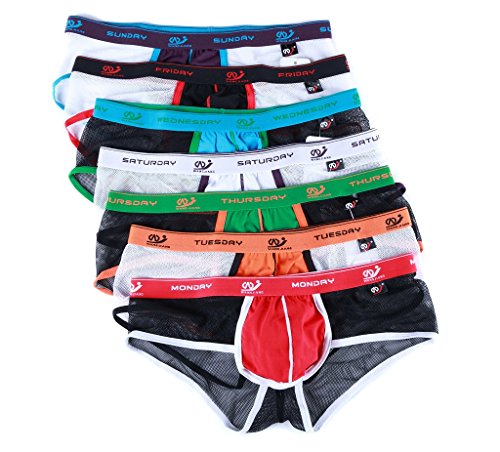 DESMIIT Men's Cotton Colorful low rise Boxer Brief Pack of 7