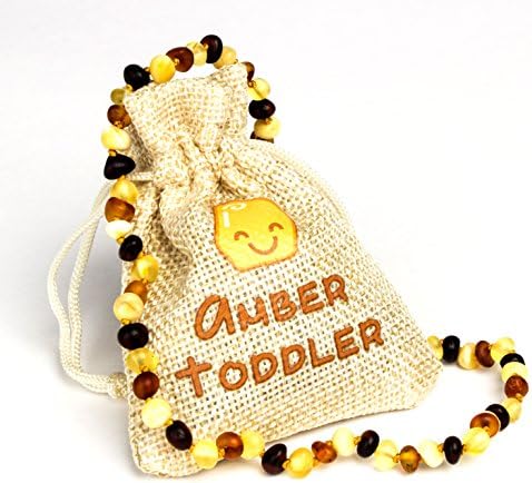 Baltic Amber Teething Necklace For Babies (Matted Multicolor) | Drooling, Pain Reduce &amp; Anti Flammatory | Lab Tested &amp; Certified by Amber Certificate Inst. | Natural &amp; Handmade Amber Beads Jewelry