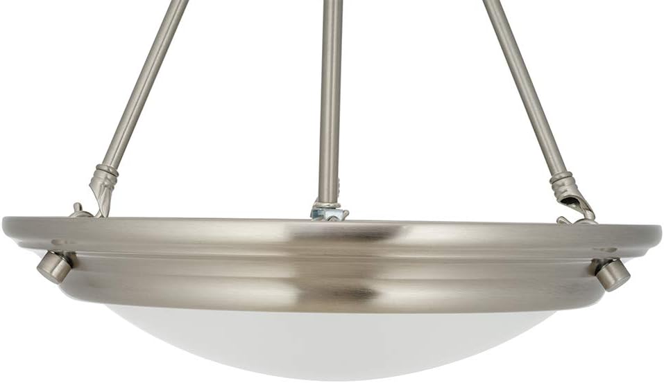  Brand – Ravenna Home Classic Integrated LED Pendant Light, Bulbs Included, Adjustable 18-72"H, Brushed Nickel - - 