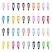 40 Pcs Candy Color 2'' Snap Hair Clips Women' Barrettes