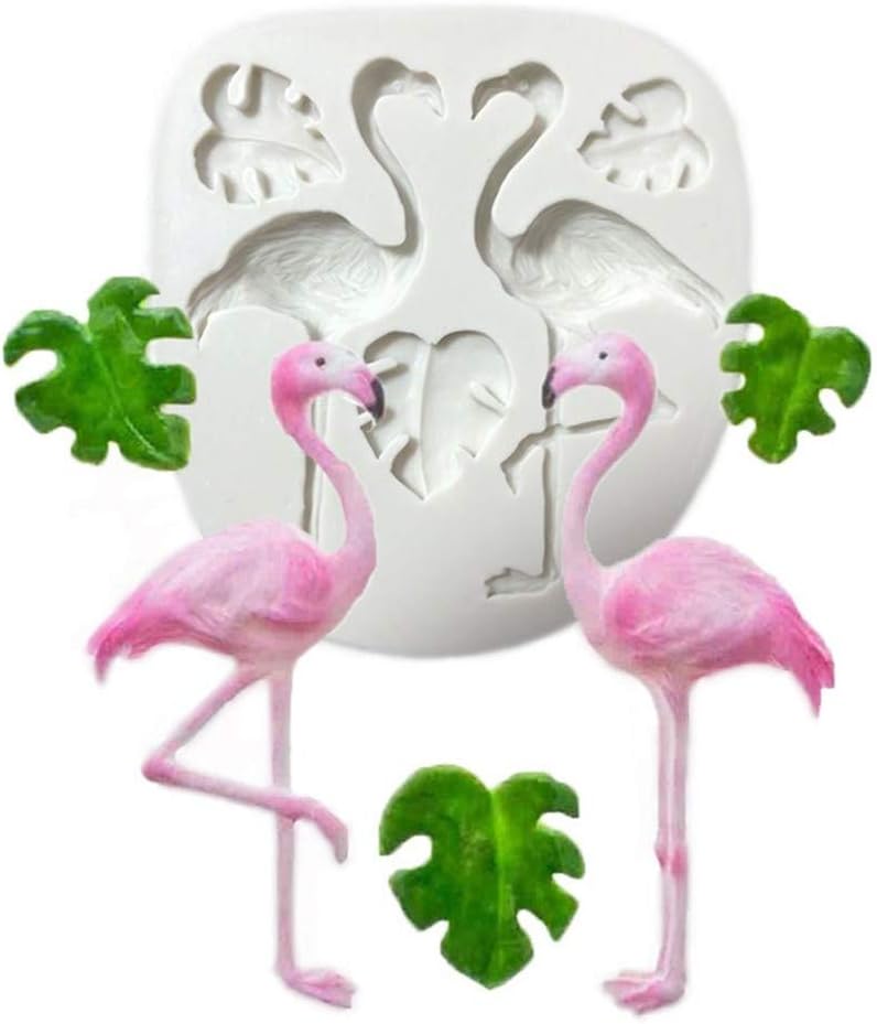 Flamingo/Turtle Leaf Fondant Mold for Sugar Paste,Candy, Fondant, Butter, Resin, Polymer Clay, Wax, Soap, Crafting Projects and Cake Decoration Mould