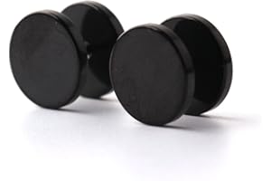 Ruifan 18G Men,Women's 3~14mm Stainless Steel Fake Screw Studs Earrings Tapers Plugs Gauges Illusion Tunnel