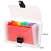 Mtlee 4 Pack Mini Document File A6 7.1 x 4.45 x 1.1 Inch Rainbow Expanding Folder 13 Pocket File Organizer 12 Labels Index
