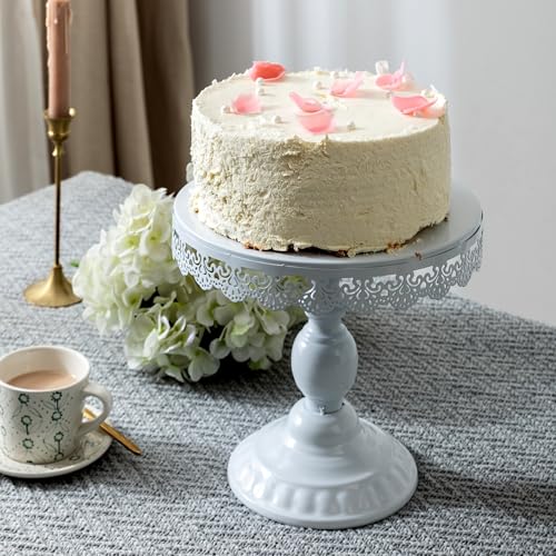 LIFESTIVAL Cake Stands Set White Metal Cupcake Holder Dessert Display Plate Decor Serving Platter for Party Wedding Birthday Baby Shower Celebration Home Decoration