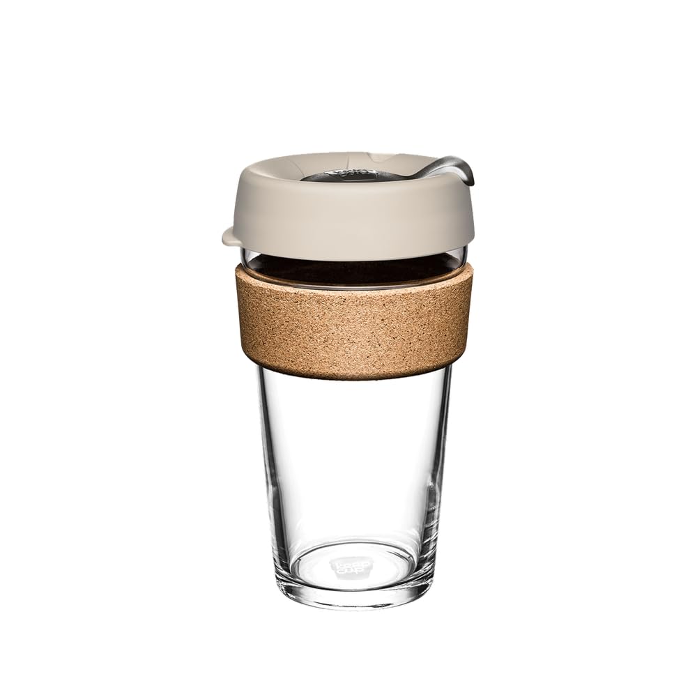 KeepCup Reusable Coffee Cup - Brew Tempered Glass and Natural Cork, L 16oz/454ml - Filter