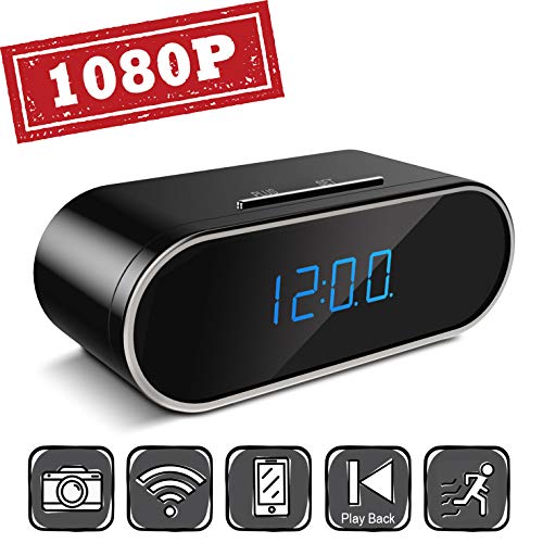 WiFi Hidden Camera 1080P Spy Camera, Hidden Camera Clock WiFi Spy Camera Clock, Nanny Camera Motion Detection Loop Recording Home Office Security Surveillance