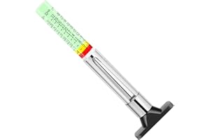 GODESON Tire Tread Depth Gauge, Fluorescent Smart Color-Coded Tire Depth Gauge 32nds,Pocket Clip Tyre Thread Wear Measure Tool for Car, Semi Truck, Motorcycle, Glow-in-The-Dark（Pack of 1）