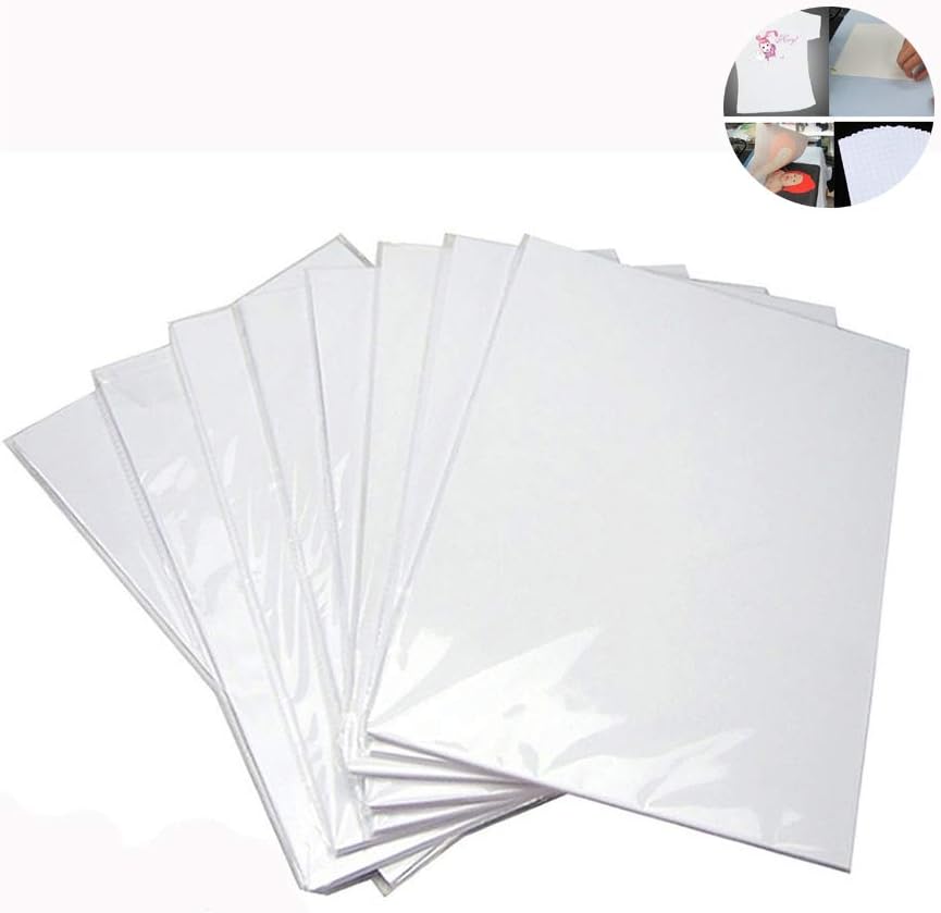 10Pcs A4 Heat Transfer Paper for DIY T-Shirt Painting Iron-On Paper for Light Fabric Cloth