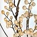 Factory Direct Craft Pack of 6 Artificial Twig and Cream Berry Picks - Decorative Branch Picks for Christmas Tree Decoration, Wreaths, Flower Arrangements and DIY Crafts