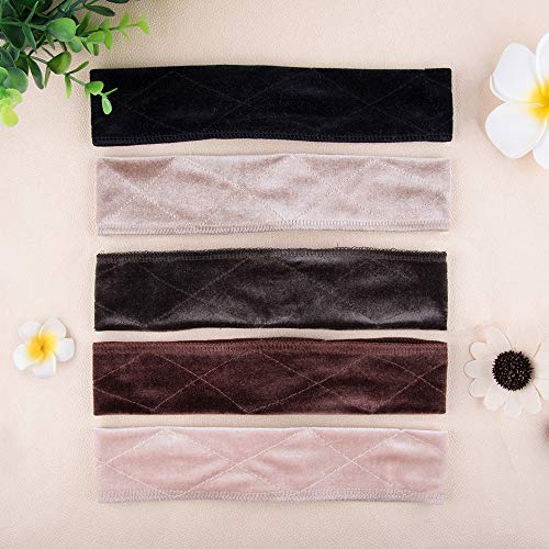 image for SIQUK 8 Pcs Wig Grip Band Velvet Wig Headband Adjustable Wig Scarf Hat