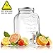 FineDine Glass Beverage Dispenser Mason Jar with Leak Proof Spigot, 1 Gallon