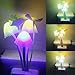 iTimo Color Changing Nursery Mushroom Night Light Plug in Led Wall Lamp with Dusk to Dawn Sensor for Kids Baby Sleeping