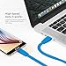 VOJO BASIC2 Samsung Note 4 S5 Charging Cable with Light [Blue], 4FT/1.2m High Speed 2.0 A Male to B Micro USB Sync and Charge for Galaxy S5 S7 S6 Edge 5 HTC ONE M8 M9 LG G4 G5 G3, Canon Nikon Camera