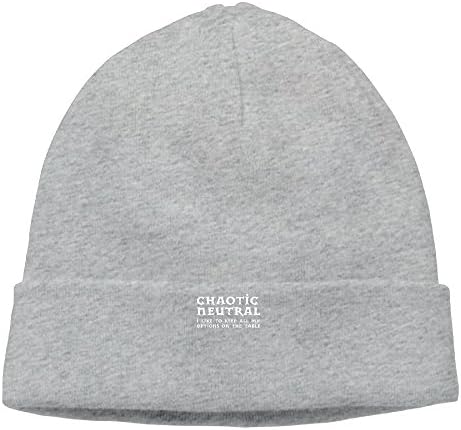 Yuanzhoud Chaotic Neutral Alignment Knitted Hat For Unisex Ash One Size