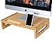 SONGMICS Bamboo Monitor Stand Desktop Riser Desk Organizer with Storage Slots for Computer Laptop TV Natural ULLD211N