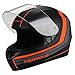 TRIANGLE Full Face Matte Street Bike Motorcycle Helmet [DOT] (Large,Matte Black/Orange)