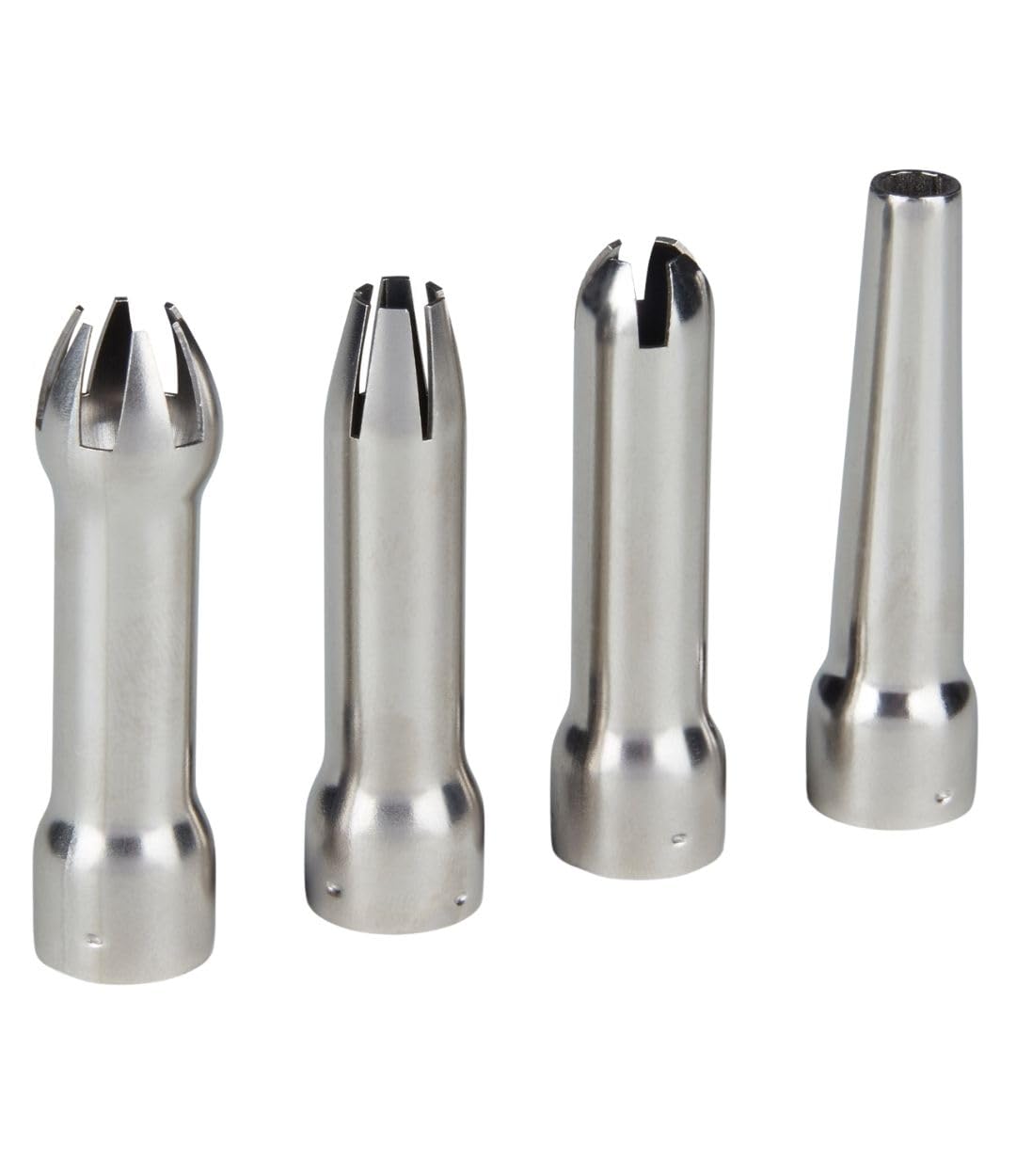 RuneSol 4 x Stainless Steel Whip Cream Dispenser Tips, Four Nozzles Multipack, Replacement Parts for Dessert Decoration, Cake Decorating