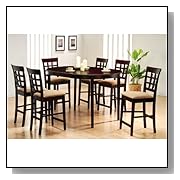 Counter Height Dining Sets 7pc Counter Height Dining Table & Stools Set Cappuccino Finish