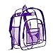 Bagail Clear Backpack Heavy Duty See Through Transparent Daypack Student School Bookbag(Purple)