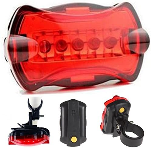1 Pcs Cool Popular Style 5 LED and 2 Lighter Bike Lights Safety Lamp Waterproof Rear Flashing with 7 Modes