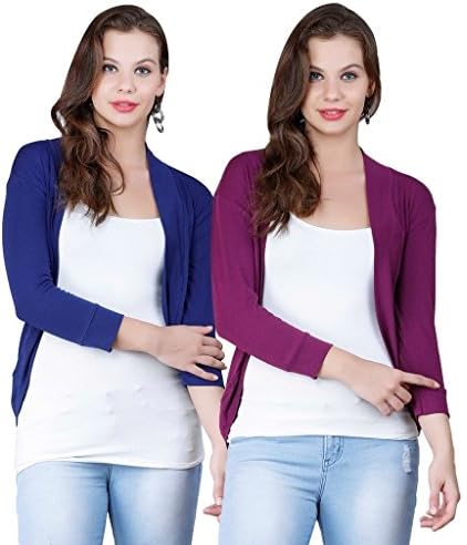 zalula Young Girl's Lycra Multicolor Shrug Pack of 2