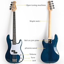 Demusea DPB-30 Full Size 4 Strings Electric Bass