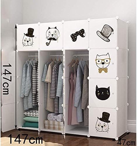 ワードローブdiyフリーコンビネーション多機能ワードローブプラスチック漫画パターンワードローブ 色 ナチュラル