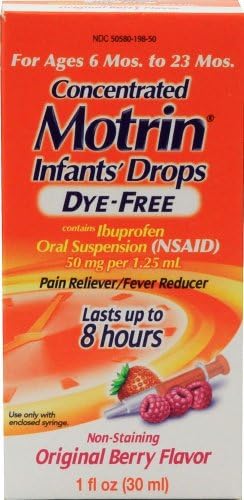 Infants' Motrin Ibuprofen Oral Suspension, Berry Flavored Drops, 1 OZ (PACK OF 2)