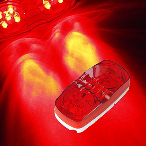 NEW SUN 5x LED Marker Lights Red for Truck Trailer Bullseye Side Clearance Lights 12V - Surface Mount Marker Lights - 10 Diodes