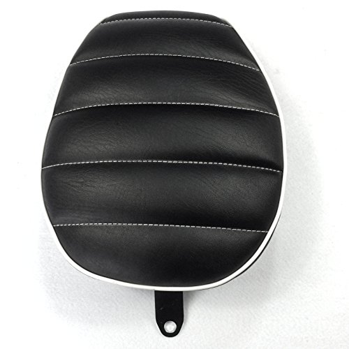 HK Motorcycle Black Custom Back Solo Passenger Cross Stripe Style Leather Seat For 2010 2011 2012 2013 2014 2015 Harley Davidson XL1200X X48 X72