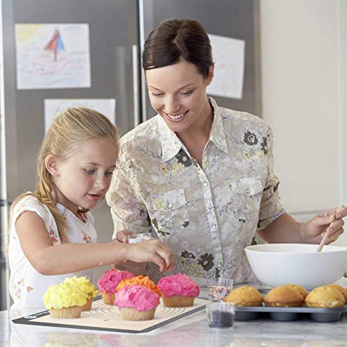Non-slip Silicone Pastry Mat Multipurpose Baking Mat with Measurements for Macaron Mat,Cookie Oven Liner,Counter Mat,Dough Rolling Mat,Fondant/Pie/Pizza Crust Mat - Upgrade, 3 Pack - Thumbnail 5