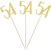 Gold Glitter 54th Birthday Centerpiece Sticks, 12-Pack Number 54 Table Topper Anniversary Party Decorations